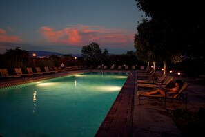 Outdoor pool, pool umbrellas