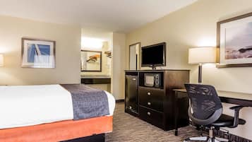 Pillow-top beds, desk, laptop workspace, blackout curtains