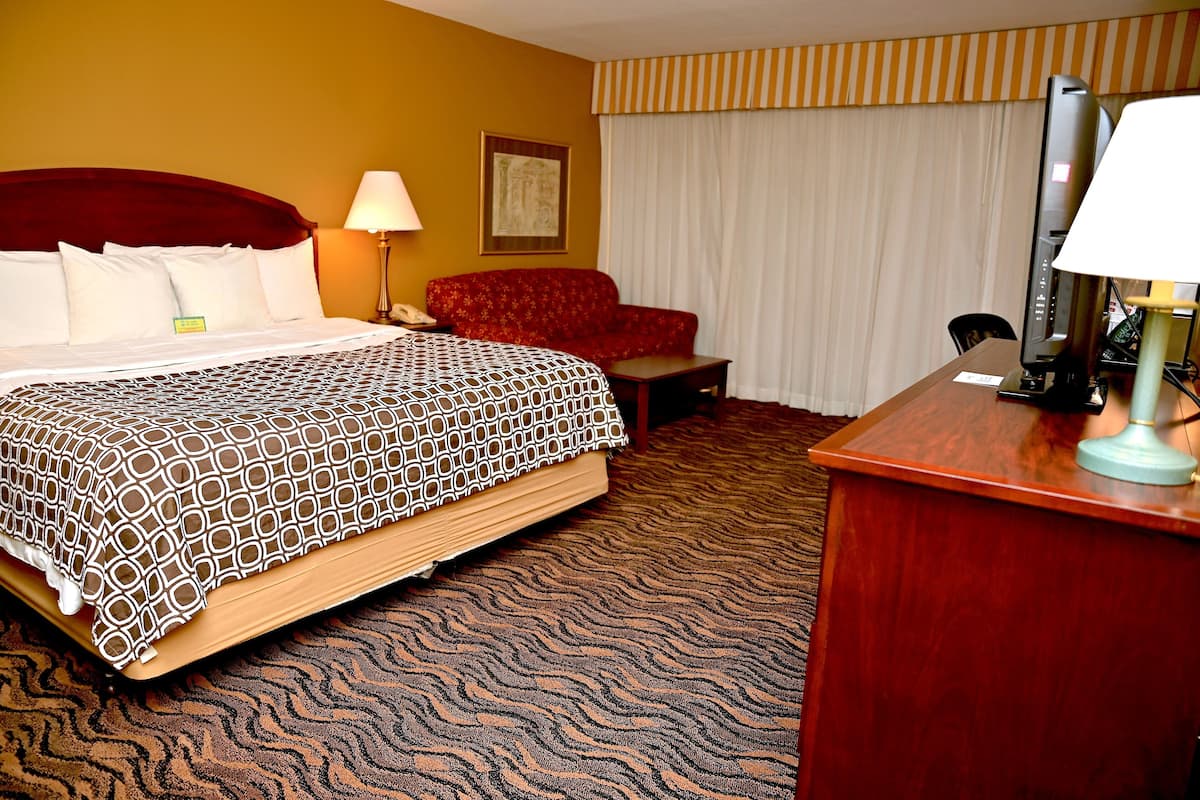Hypo-allergenic bedding, blackout curtains, iron/ironing board
