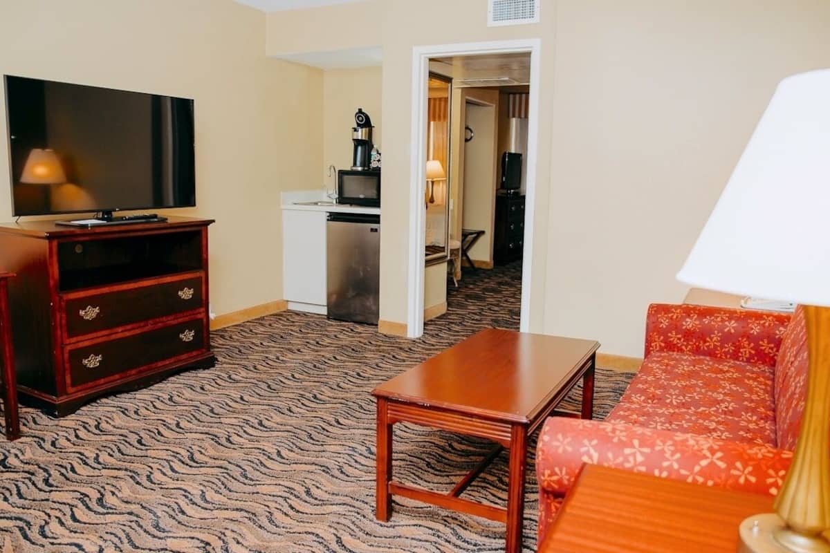 suite, 1 bedroom | hypo-allergenic bedding, blackout curtains, iron/ironing board