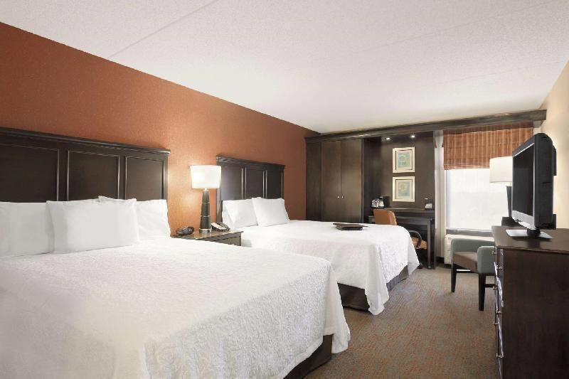 Premium bedding, desk, blackout drapes, iron/ironing board