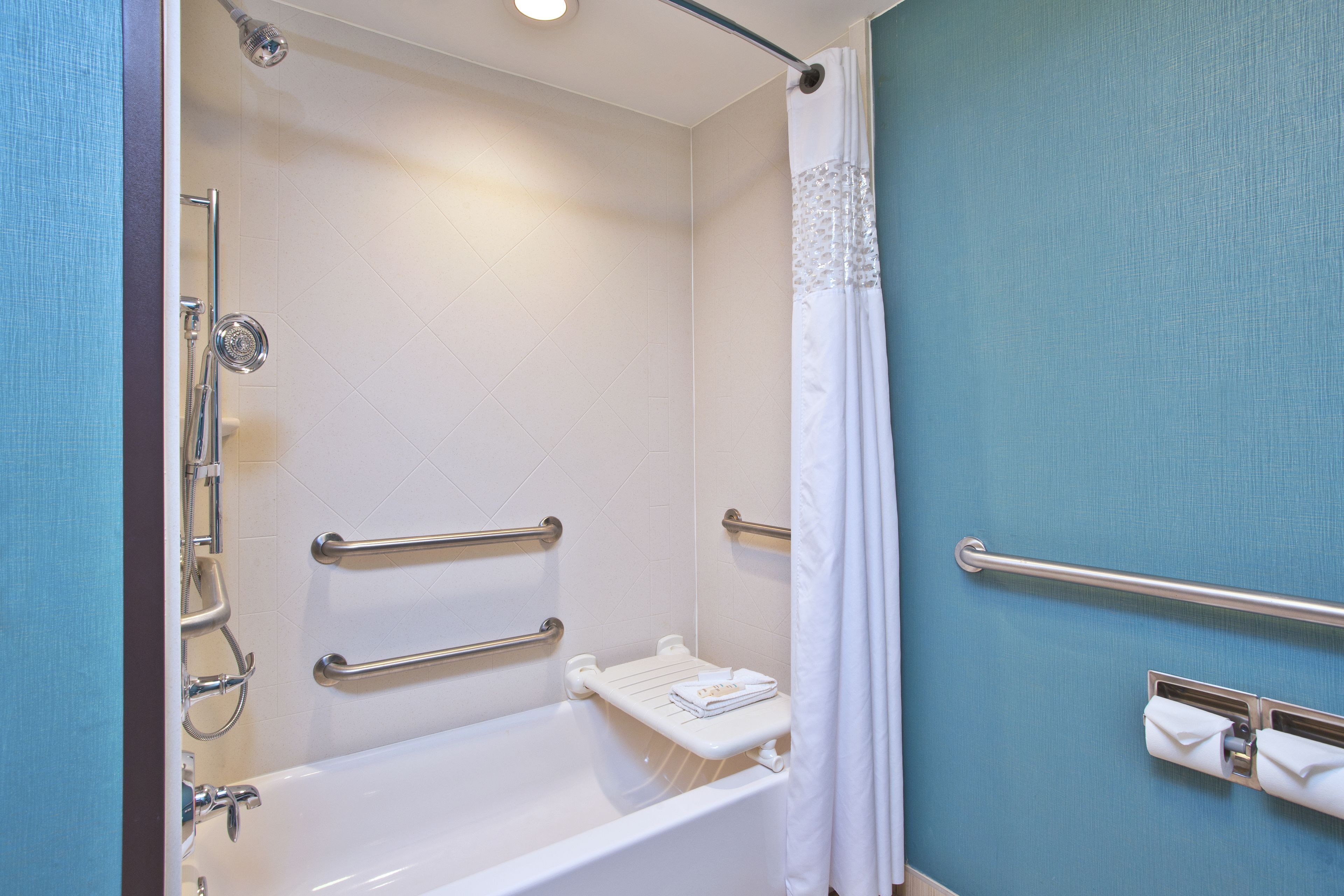 Bathroom | Combined shower/tub, free toiletries, hair dryer, towels