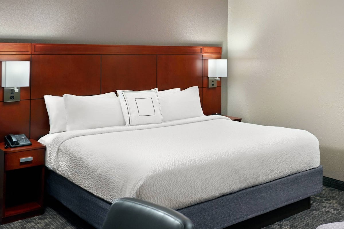 room, 1 king bed with sofa bed | hypo-allergenic bedding, desk, laptop workspace, blackout curtains