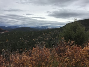Vue sur la campagne depuis l’hébergement