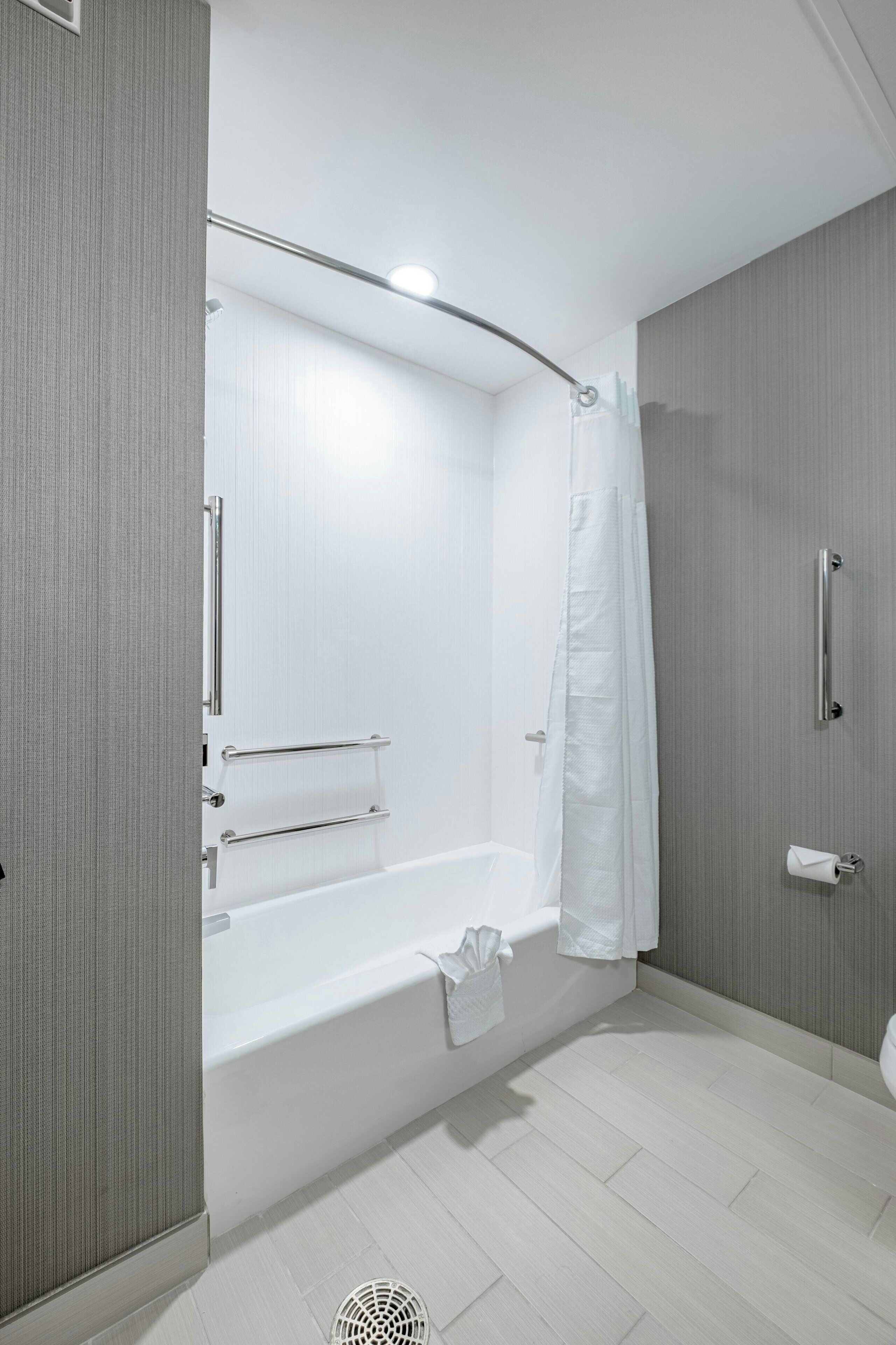 free toiletries, hair dryer, towels