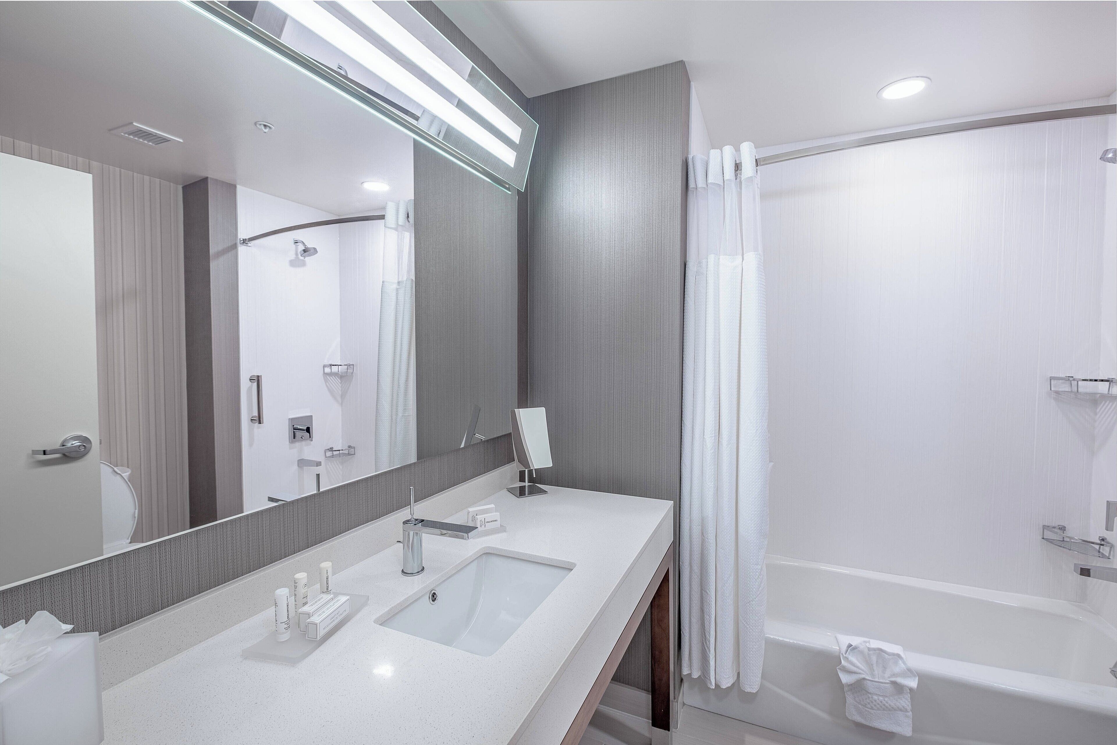 free toiletries, hair dryer, towels