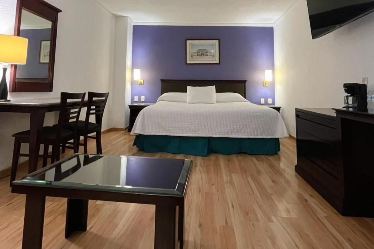 Desk, free WiFi, bed sheets