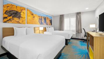 Standard Room, 2 Queen Beds | Pillowtop beds, desk, blackout drapes, free WiFi