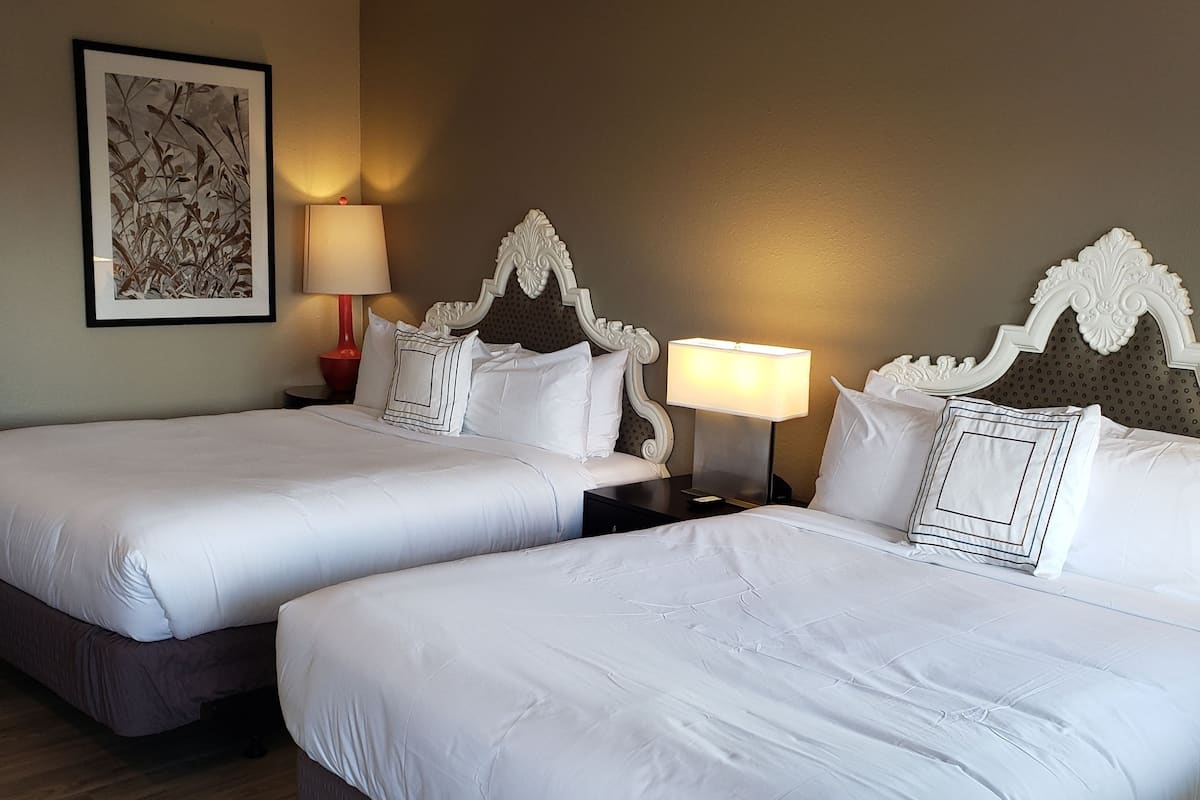 Room, 2 Queen Beds, Kitchenette | Free WiFi, bed sheets