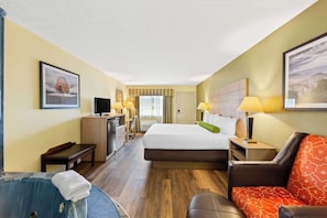 Pillowtop beds, desk, laptop workspace, iron/ironing board