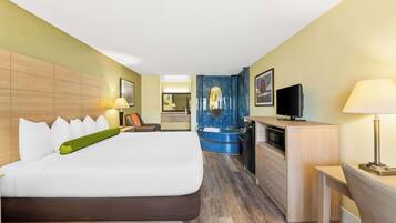 Pillowtop beds, desk, laptop workspace, iron/ironing board