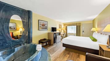 Pillow-top beds, desk, laptop workspace, iron/ironing board