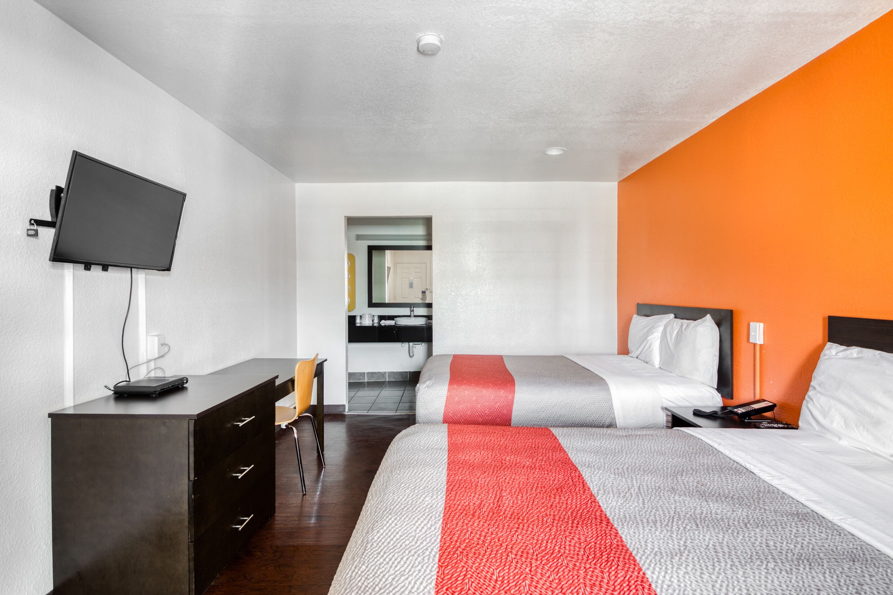 Room, 2 Double Beds | Desk, free WiFi, bed sheets