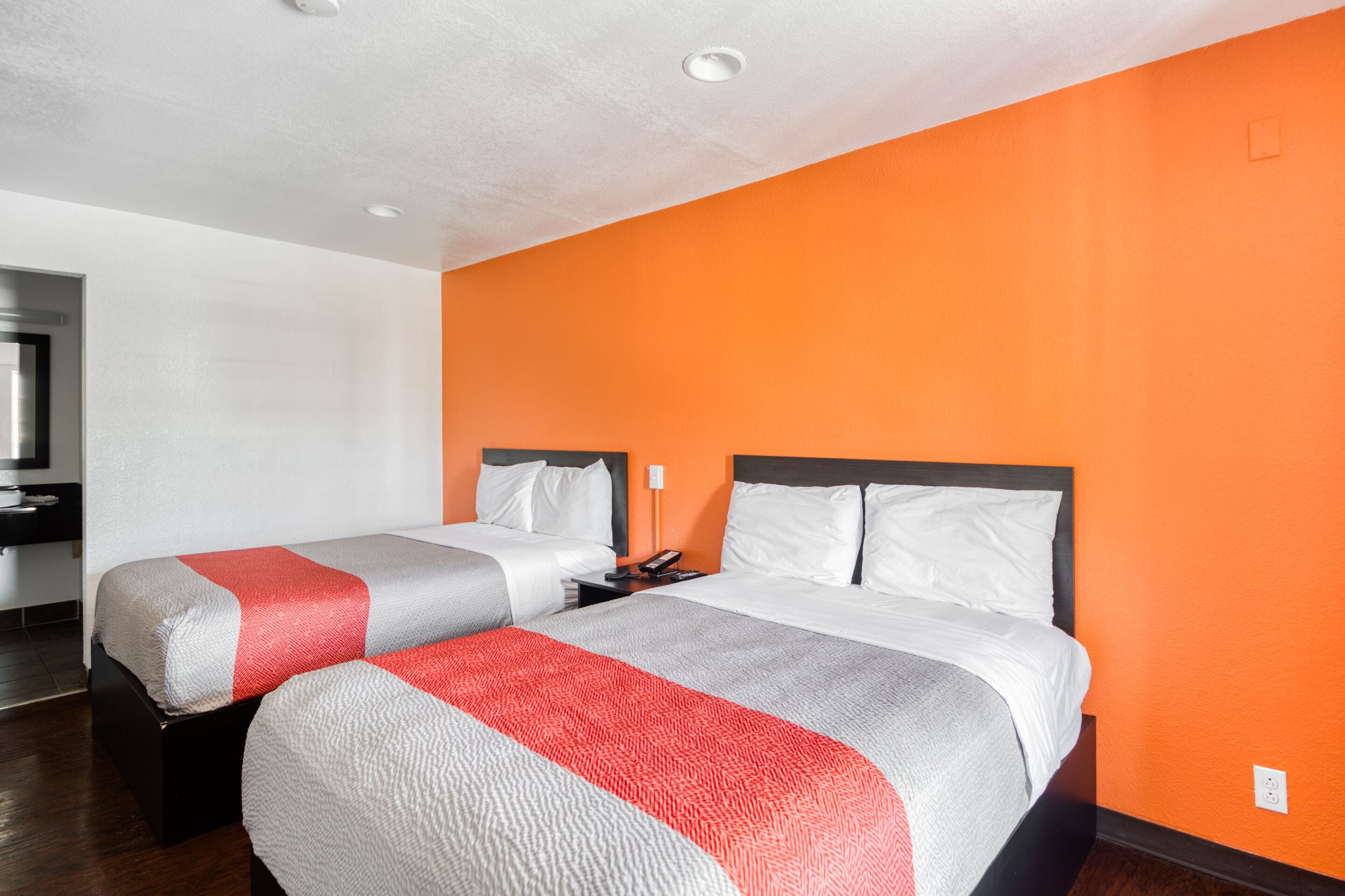 Room, 2 Double Beds | Desk, WiFi (free), bed sheets