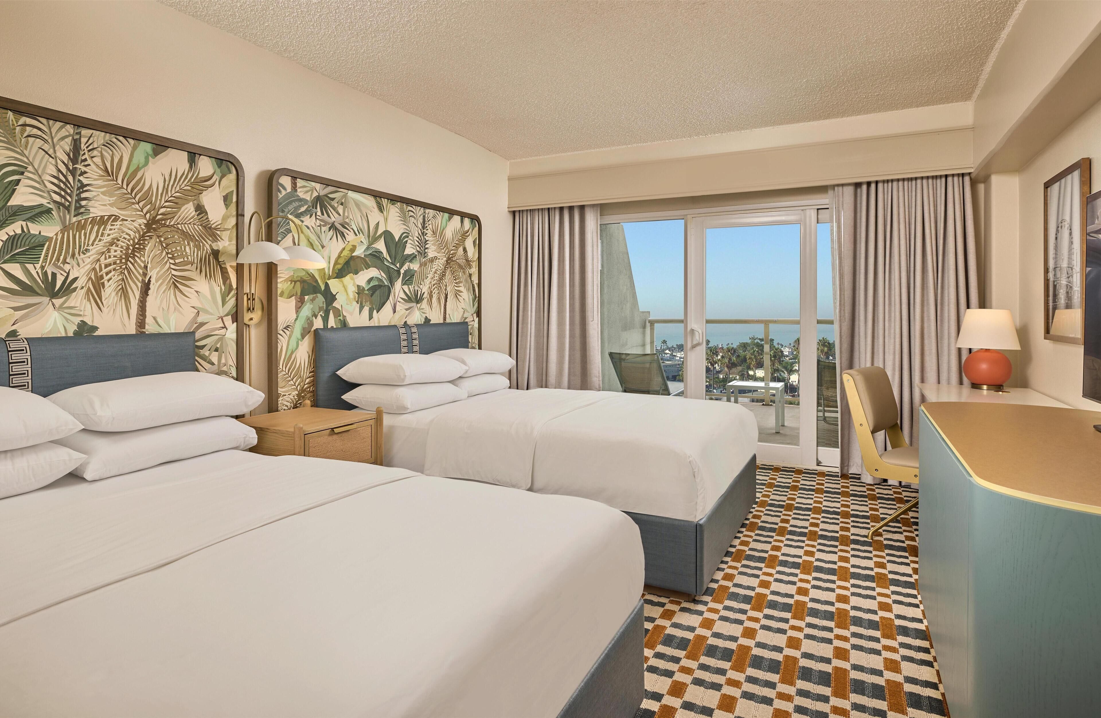 Room, 2 Queen Beds, Balcony, Ocean View | Premium bedding, down comforters, in-room safe, individually decorated