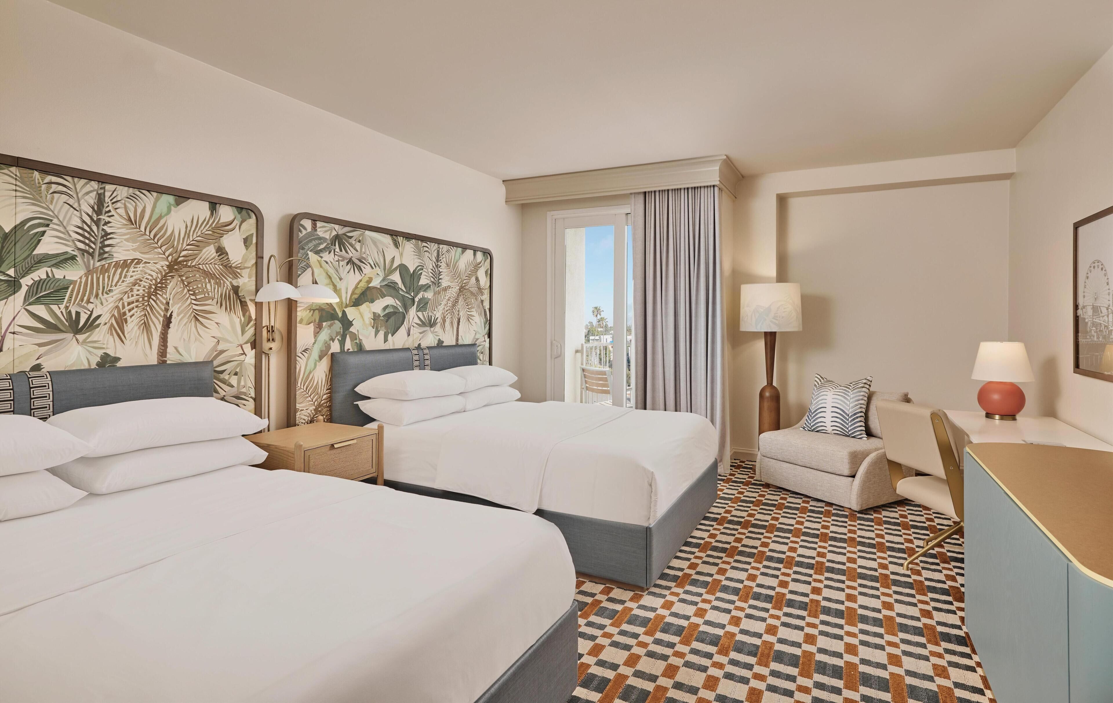 Room, 2 Queen Beds, Balcony, Partial Ocean View | Premium bedding, down comforters, in-room safe, individually decorated