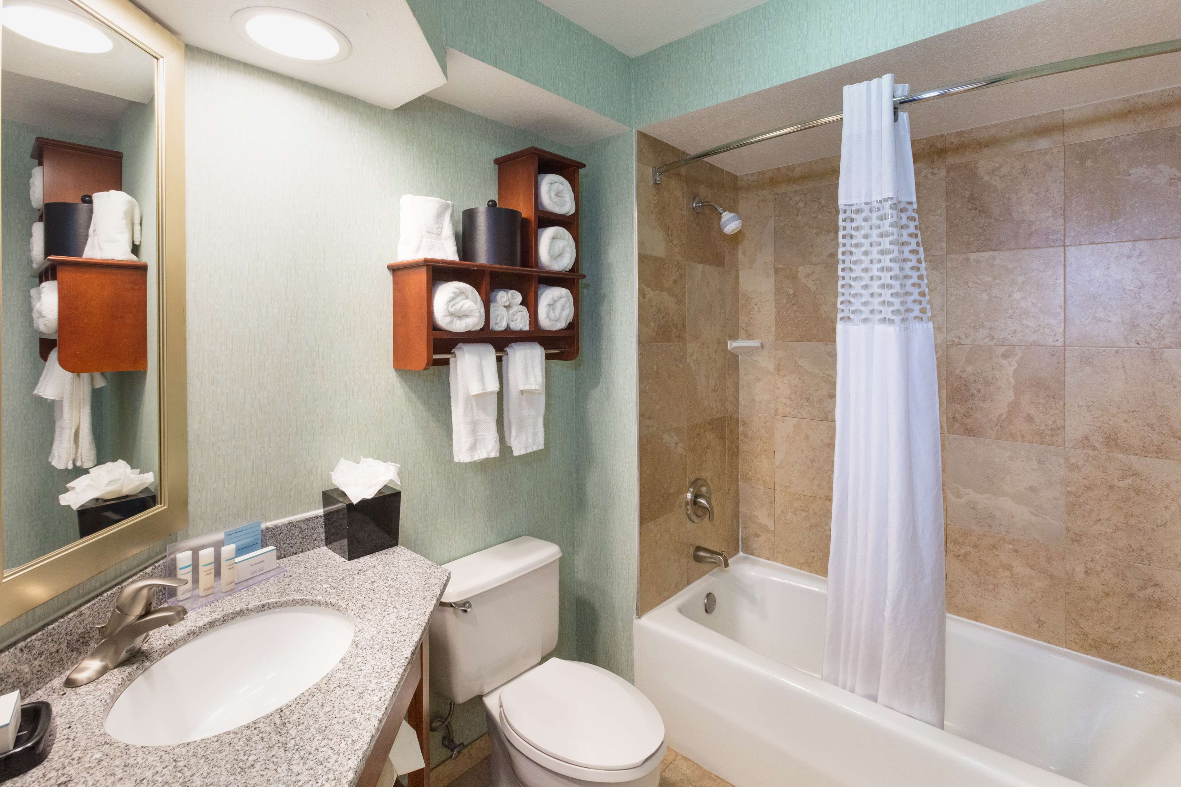 suite, 1 king bed, non smoking | bathroom | combined shower/bathtub, free toiletries, hair dryer, towels