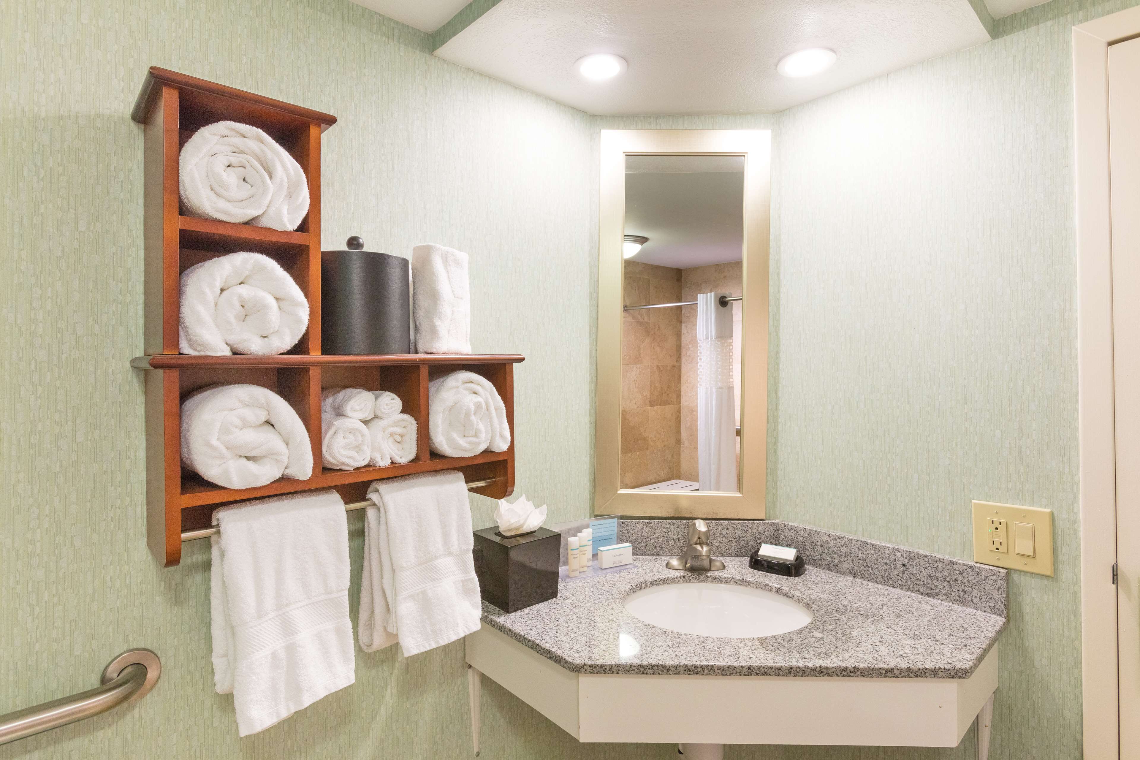 room, 1 king bed, accessible, non smoking | bathroom | combined shower/bathtub, free toiletries, hair dryer, towels