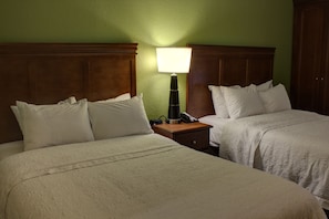 Standard Room, 2 Double Beds, Non Smoking | In-room safe, desk, blackout curtains, iron/ironing board