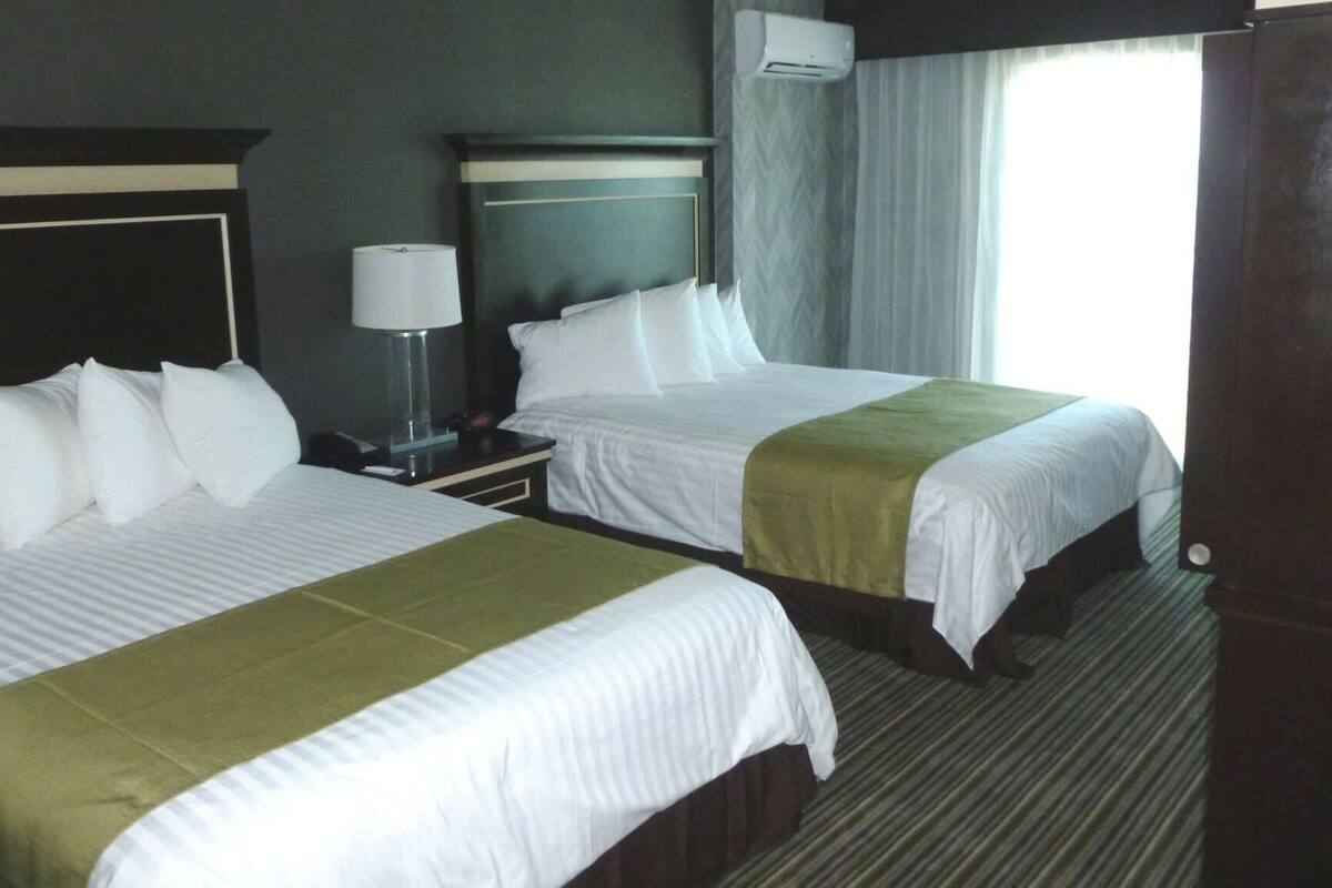 Hypo-allergenic bedding, in-room safe, desk, laptop workspace