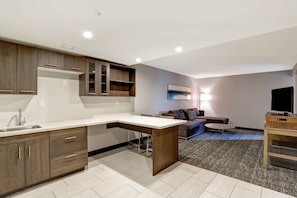 Signature Suite, 2 Queen Beds, Accessible | Desk, laptop workspace, blackout drapes, iron/ironing board