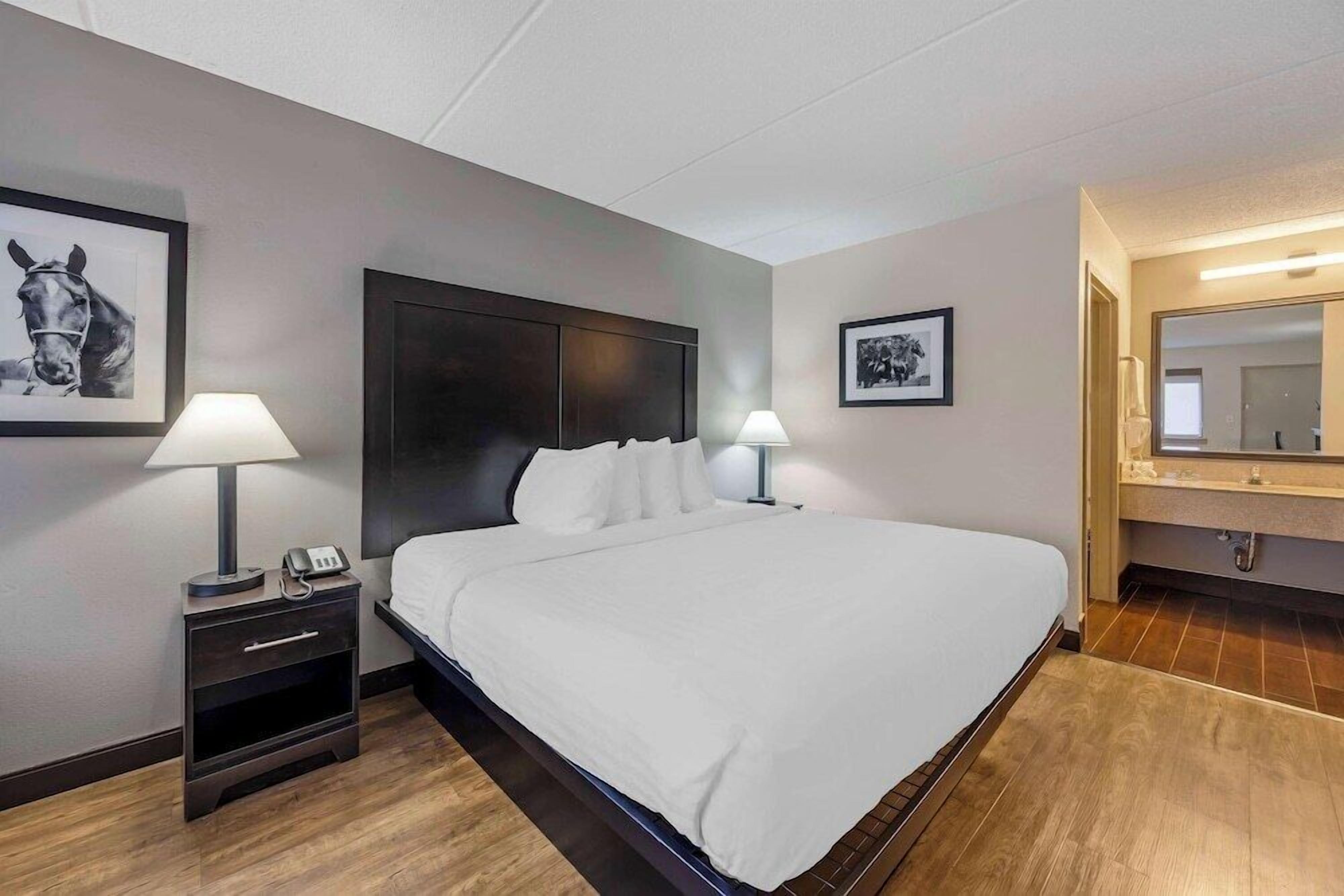 Pillowtop beds, desk, laptop workspace, blackout drapes