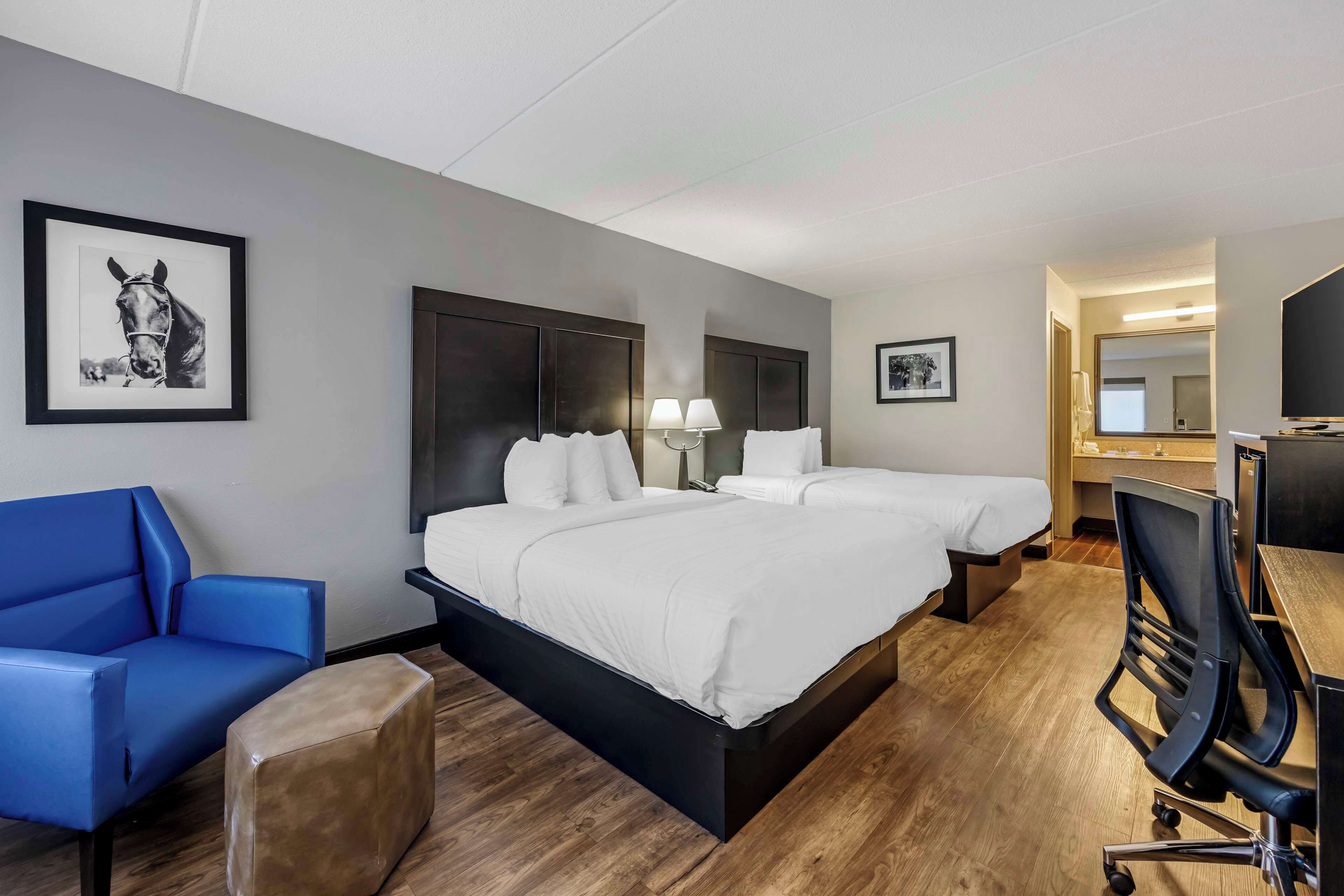 스탠다드룸, 퀸사이즈침대 2개, 금연, 전자레인지 | 필로우탑 침대, 책상, 노트북 작업 공간, 암막 커튼