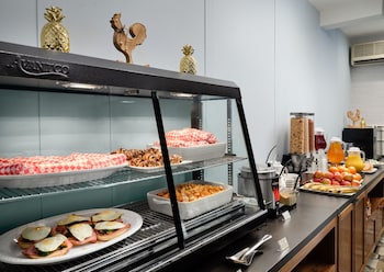 Breakfast buffet at Hotel Abrego