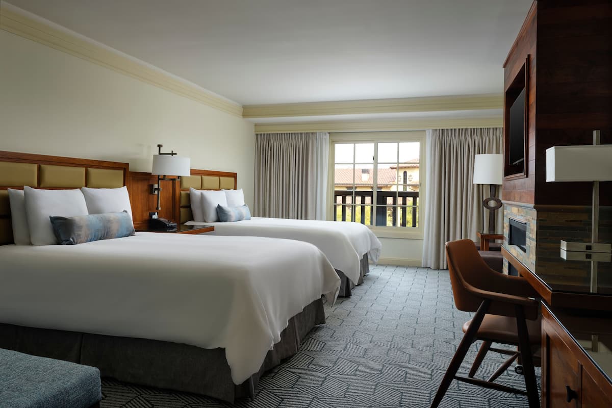 Deluxe Room, 2 Queen Beds, Fireplace | Premium bedding, in-room safe, individually decorated