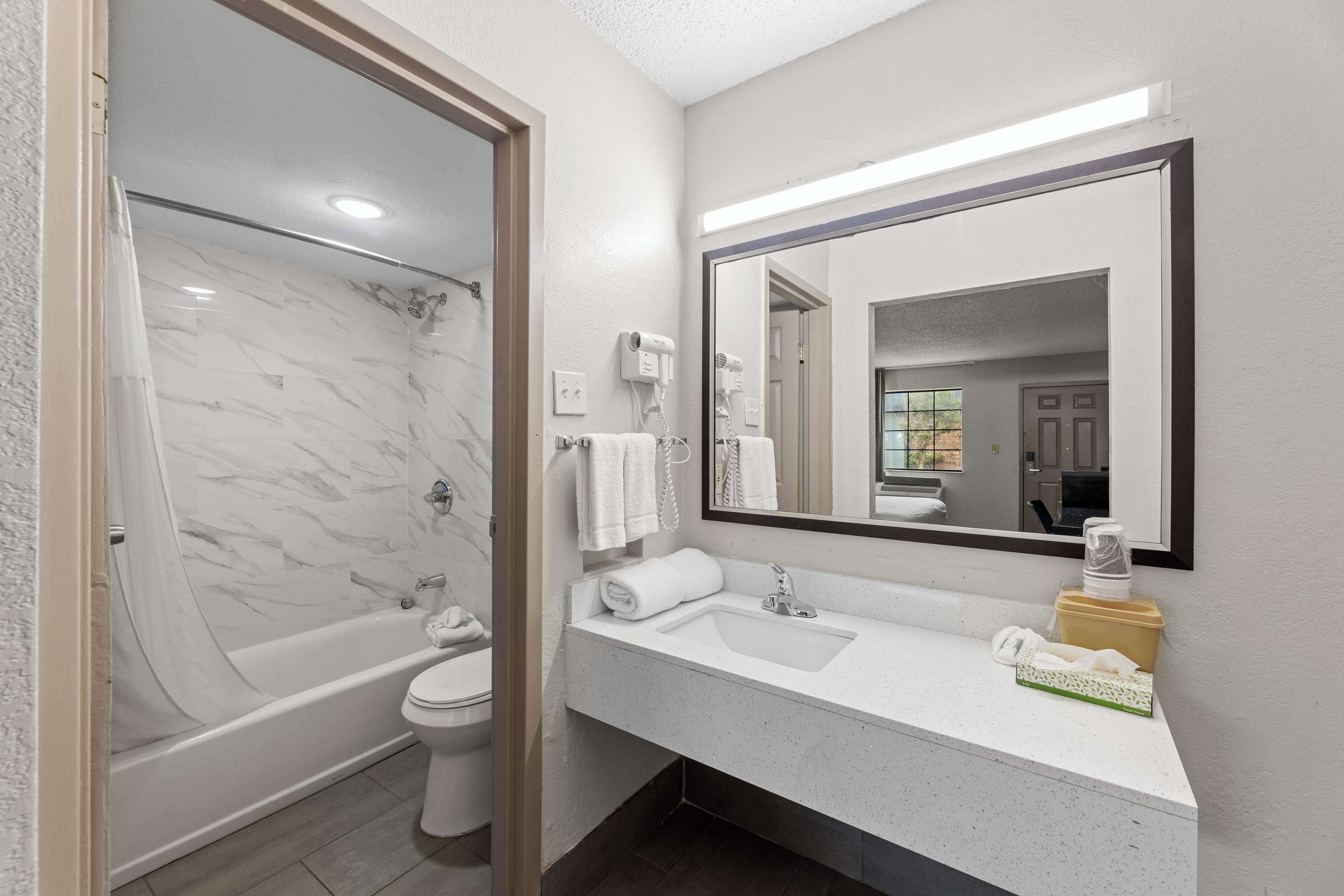 Free toiletries, hair dryer, towels