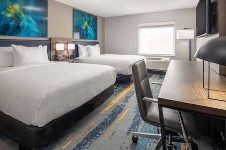 Room, 2 Queen Beds, Accessible, Non Smoking (Bathtub w/ Grab Bars) | Premium bedding, desk, laptop workspace, blackout drapes