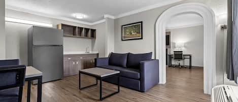 Premium bedding, desk, blackout curtains, soundproofing