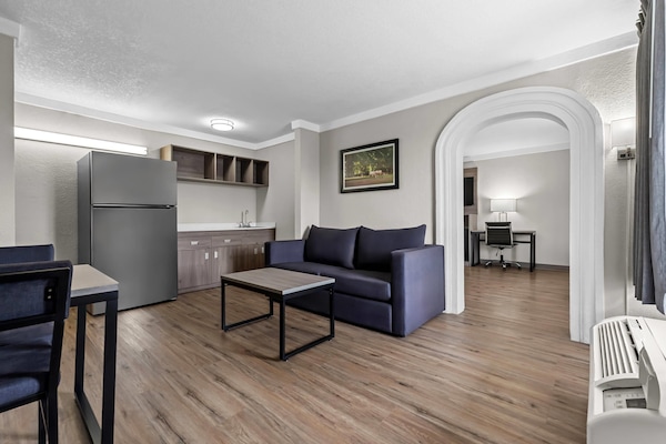 Premium bedding, desk, blackout curtains, soundproofing