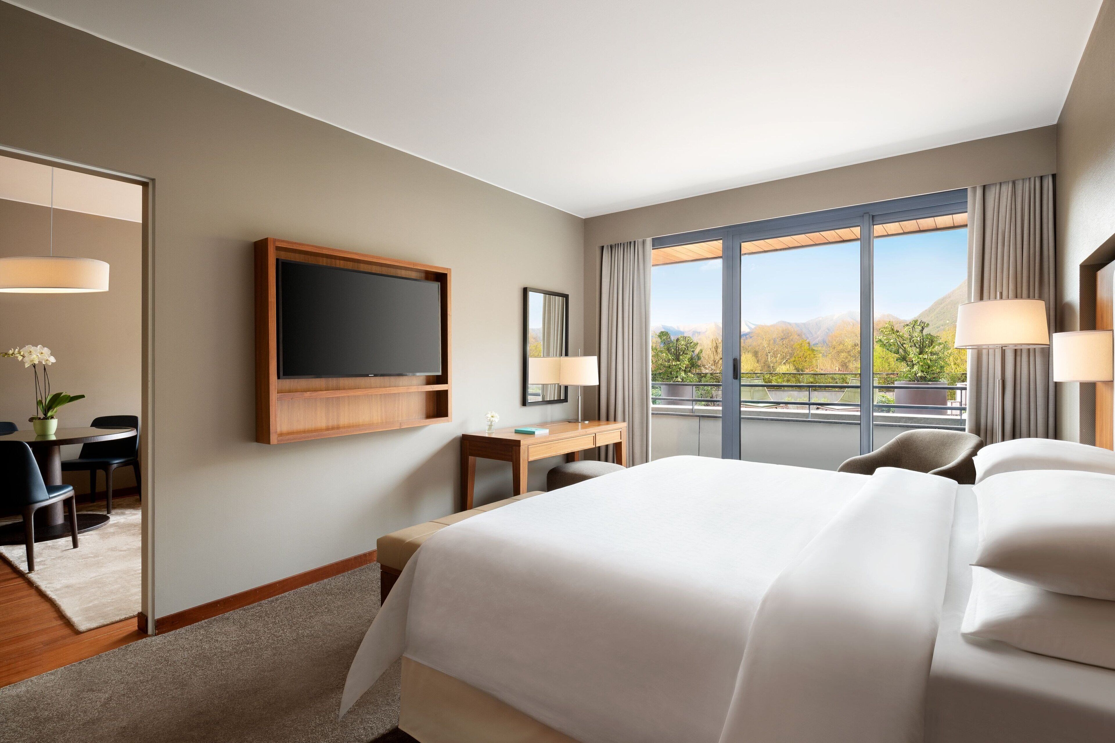 Suite, 1 Bedroom, Pool View (Balcony) | Egyptian cotton sheets, premium bedding, down duvets, minibar