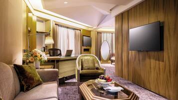 Premium bedding, down comforters, minibar, in-room safe