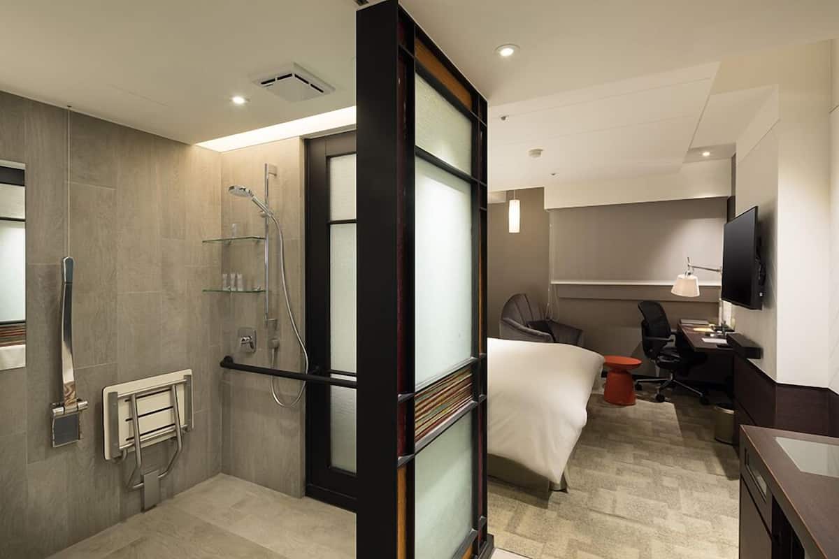 Chambre, accessible aux personnes à mobilité réduite (wheelchair accessible)