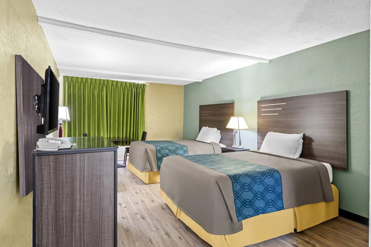 Room, 2 Double Beds, Accessible, Non Smoking | Free WiFi, bed sheets