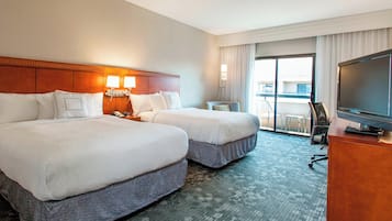 Room, 2 Queen Beds | Desk, blackout drapes, iron/ironing board, free cribs/infant beds