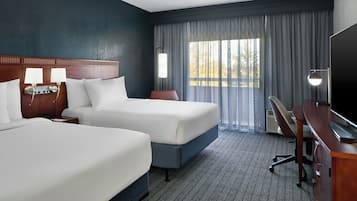 Room, 2 Queen Beds | Desk, blackout drapes, iron/ironing board, free cribs/infant beds