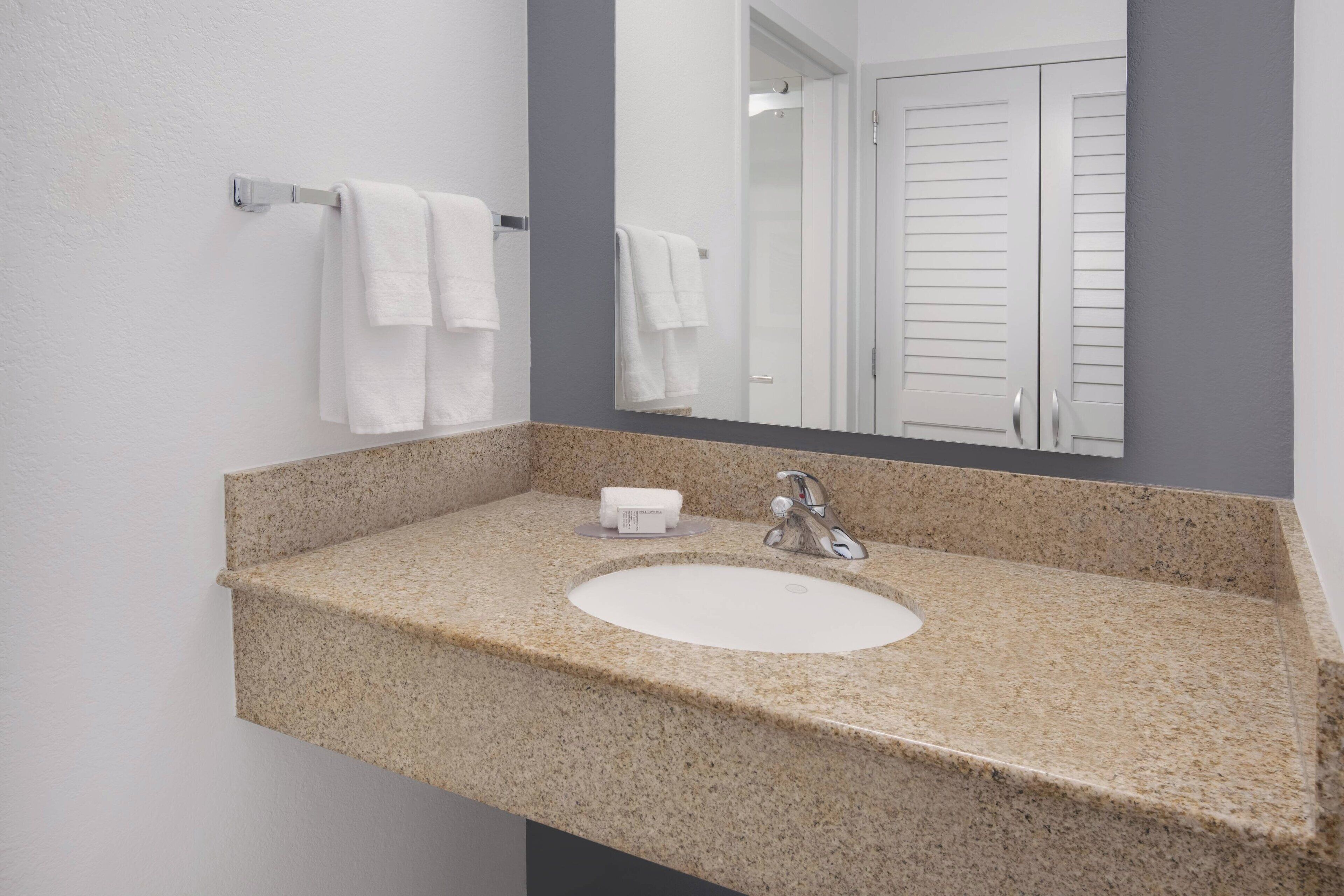 free toiletries, hair dryer, towels