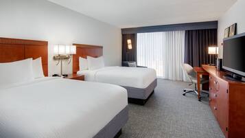 Hypo-allergenic bedding, desk, blackout curtains, iron/ironing board