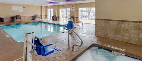 Indoor pool, open 6 AM to 10 PM, sun loungers