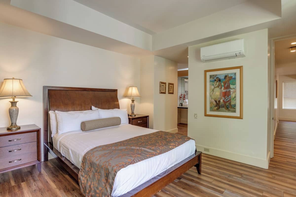 Vila luxo, 1 cama King e sofá-cama | 2 quartos, roupas de cama antialérgicas, cofres nos quartos