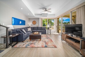 Deluxe Villa, 1 Bedroom, 2 Bathrooms, Garden View (1210) | Living area | 32-inch flat-screen TV with cable channels, TV