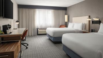 Hypo-allergenic bedding, desk, laptop workspace, iron/ironing board