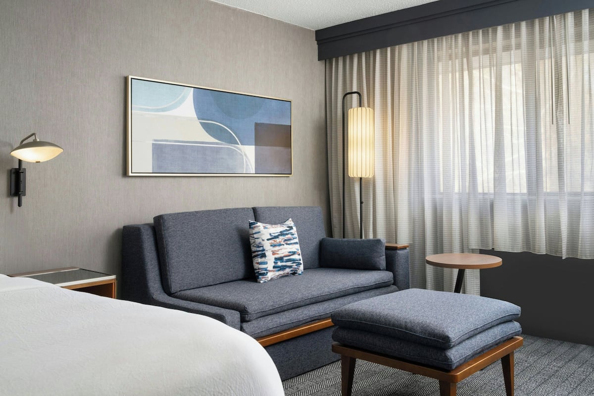 Room, 1 King Bed with Sofa bed | Hypo-allergenic bedding, desk, laptop workspace, iron/ironing board