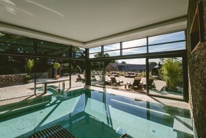Indoor pool, sun loungers