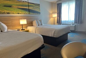Room, 2 Double Beds, Accessible, Non Smoking (Mobility Accessible) | In-room safe, desk, laptop workspace, iron/ironing board