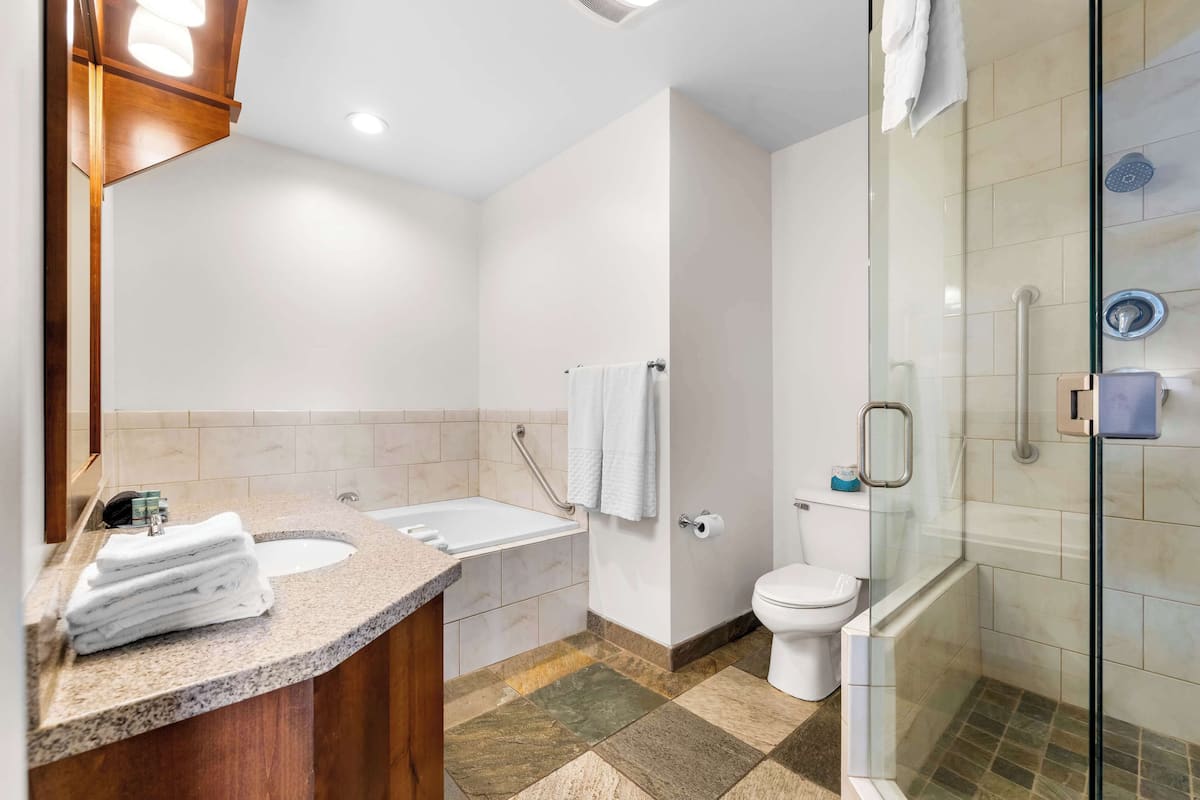 Free toiletries, hair dryer, towels