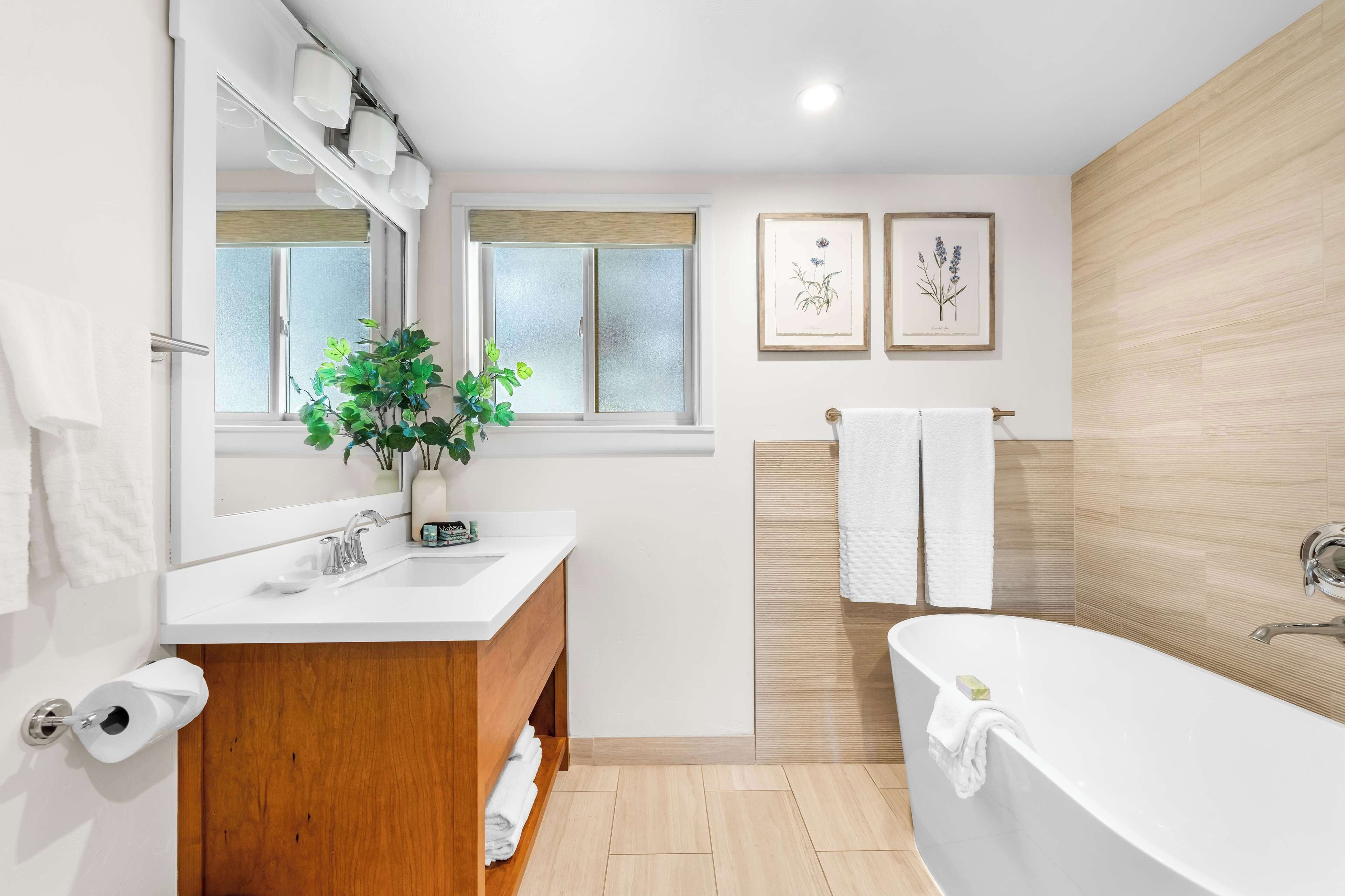 free toiletries, hair dryer, towels